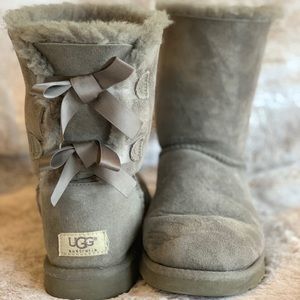 Ugg Boots: Grey Bailey Bow